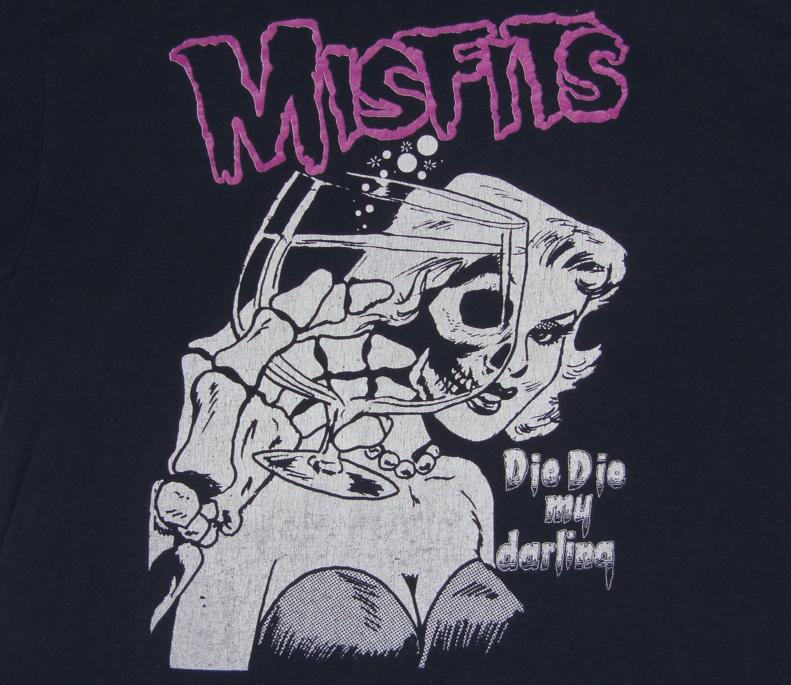 L * thin vtg 80s the Misfits die die my darling t shirt * horror 