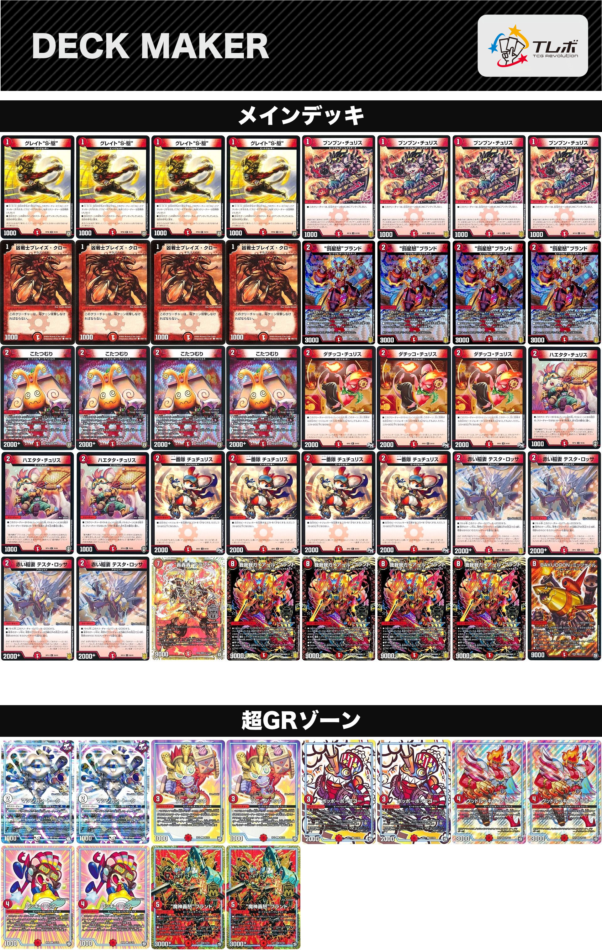 デュエルマスターズ 赤単我我我ガイアールブランド デッキレシピ詳細 