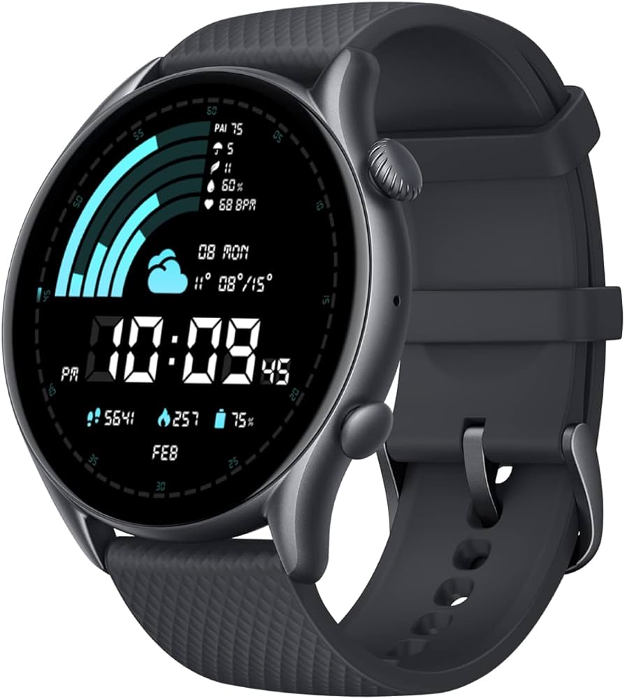 Amazfit GTR 3 Pro スマートウォッチ 日本語対応 GPS Alexa 通話機能 音楽保存 コントロール 5atm防水 睡眠 ストレス  心拍数 腕時計 録音 気圧高度計 着信通知 Line アプリ通知 健康管理 (インフィニットブラック)