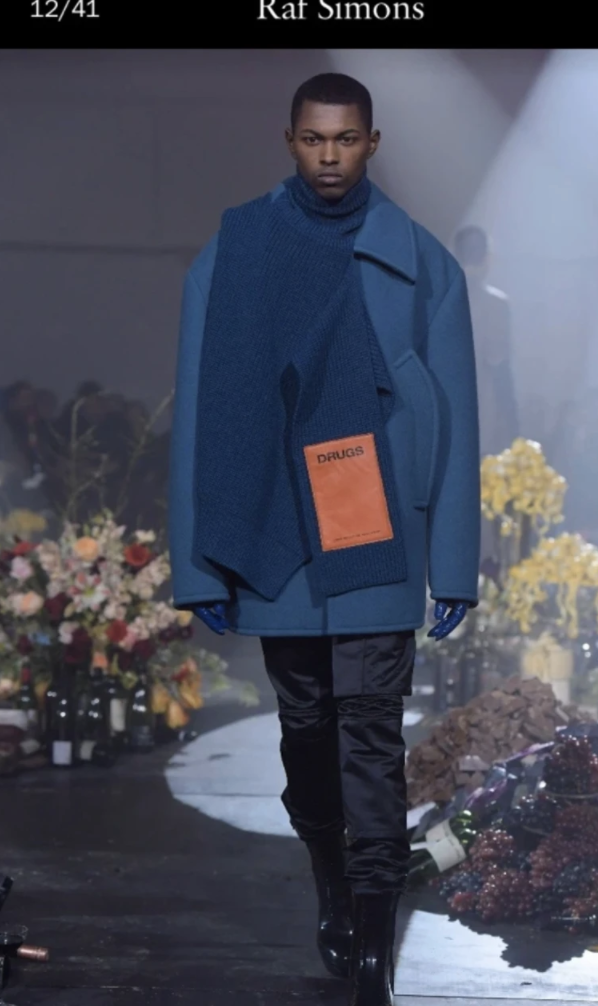 Raf Simons FW18 “Drugs” Wool Oversized Knit Sweater turtleneck 