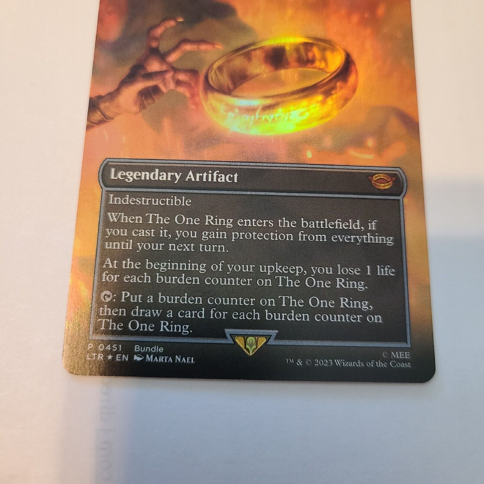 The One Ring Foil Borderless Lord of the Rings Magic the Gathering 