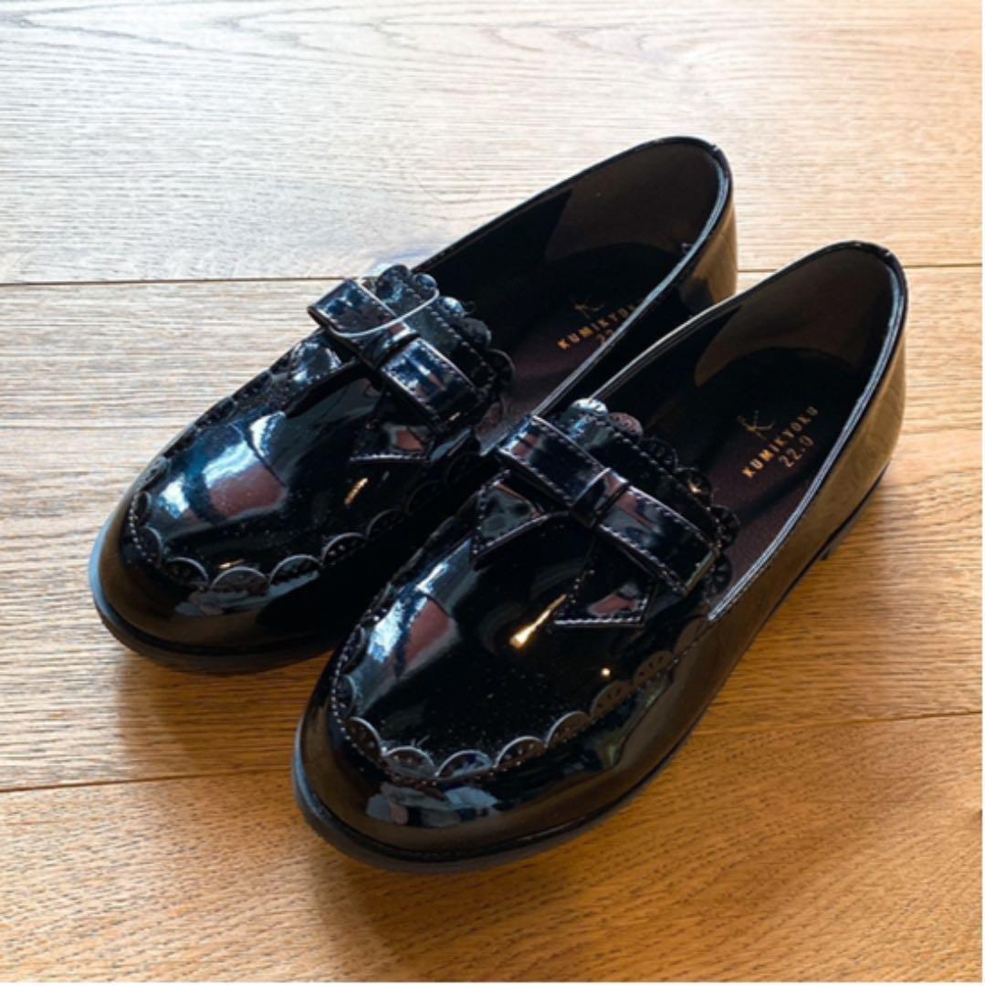 新品　組曲キッズ　靴　パンプス　ローファー　黒系　18㎝　5626