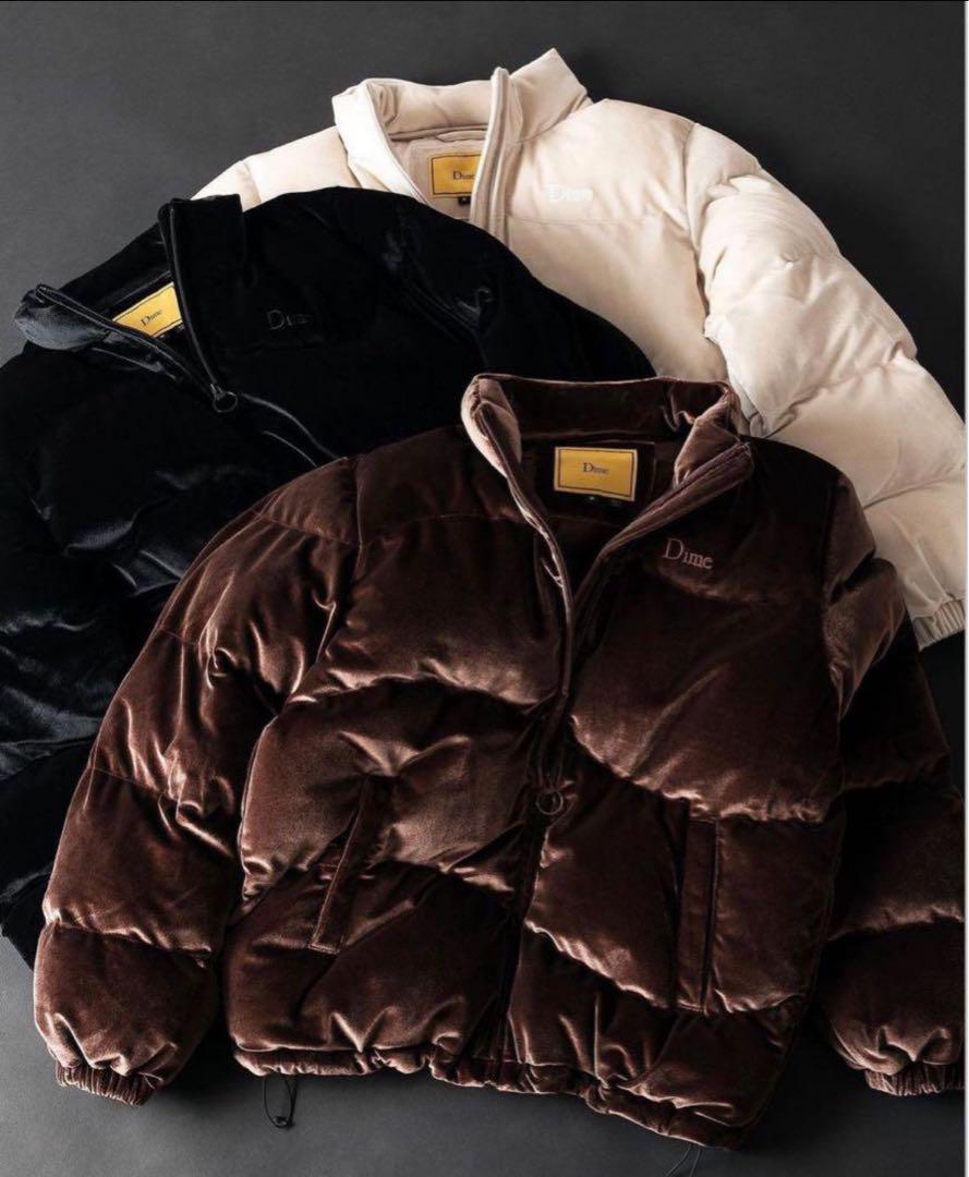 Dime Velvet Quilted Puffer 黒 M