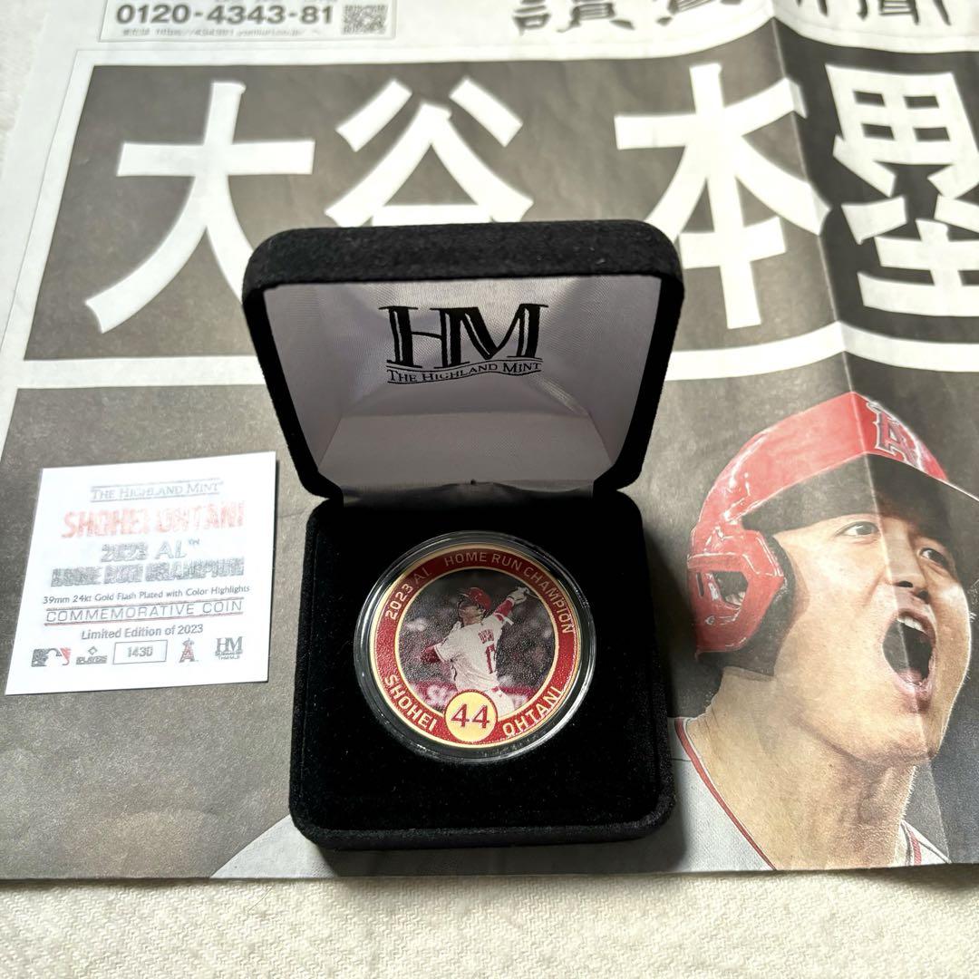 エンゼルス 大谷翔平選手 2023 AL HR王獲得記念ゴールドコインおまけ付き