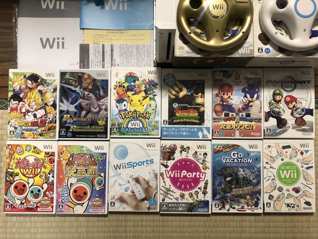 【Wii本体(付属品付)＋ソフト12本】他色々特典あり※中古品