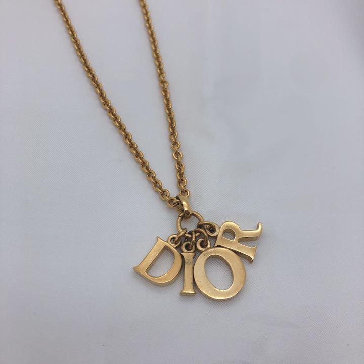 【希少】Christian Dior ロゴ ネックレス ゴールド  アクセサリー