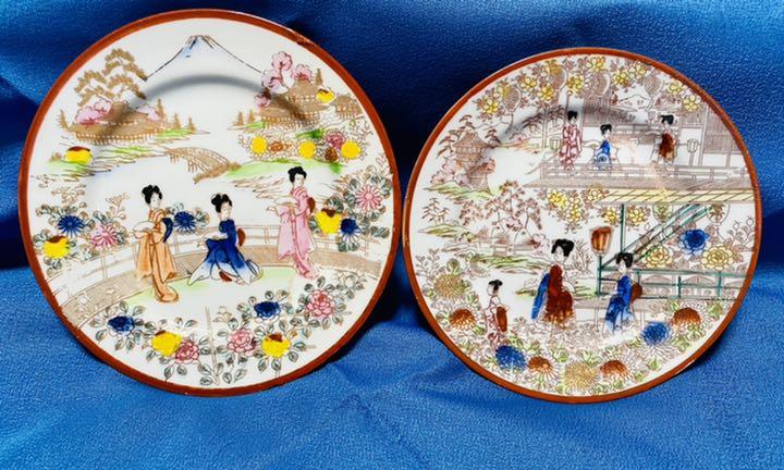 九谷焼　古九谷　超激レア　大珍品　色絵付け皿２枚　コレクター放出品