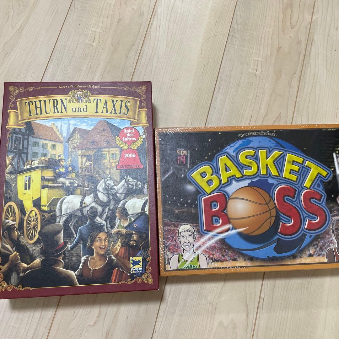 ボードゲーム　新品バスケットボールボス和訳なし　中古郵便馬車のセット