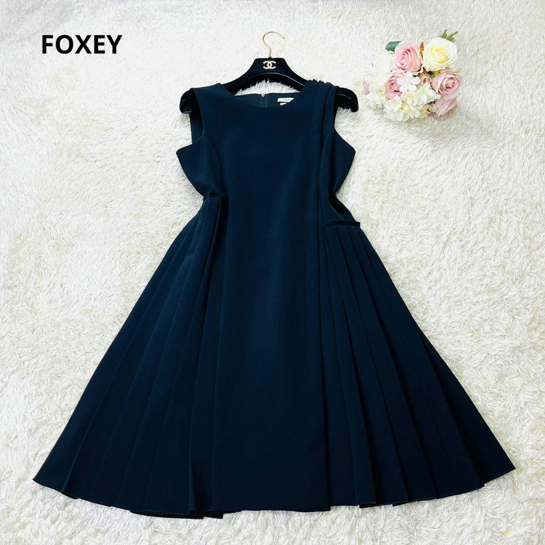 極美品✨フォクシーニューヨーク　ワンピース　35639　プリーツ　アシメ