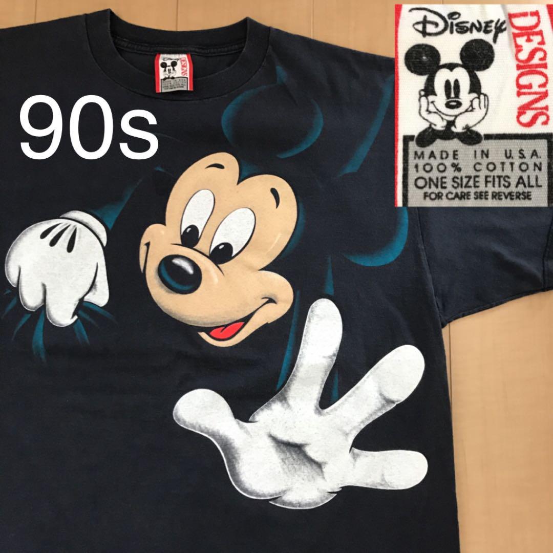 大判プリント！ ミッキーマウス (Mickey Mouse) 90年代Tシャツ