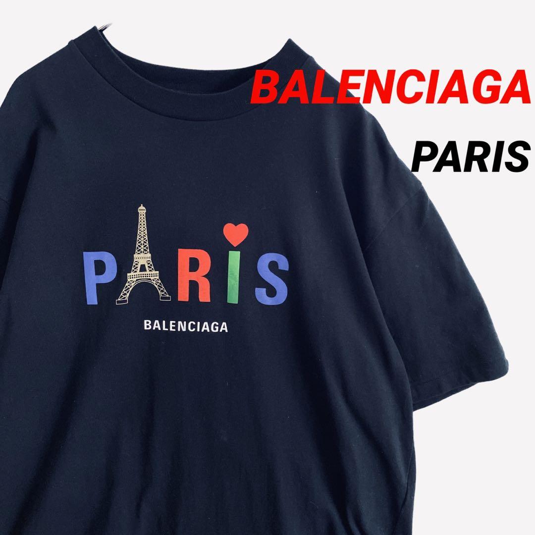 【2020ss】バレンシアガ✨PARIS プリントTシャツ XS ブラック
