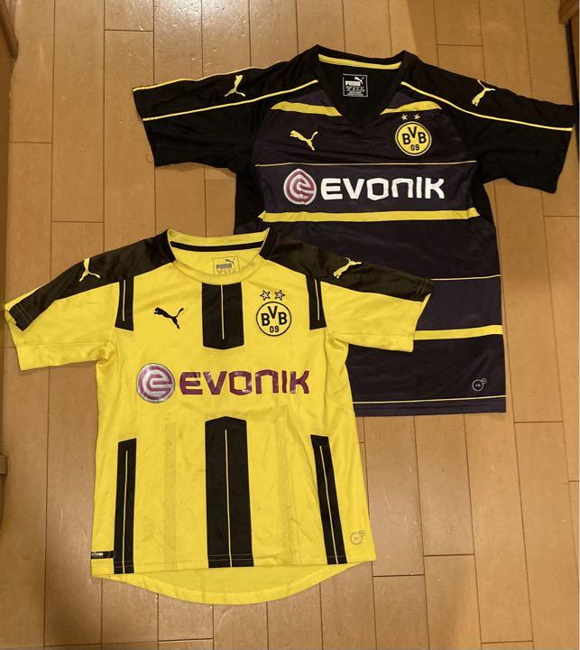 2枚ドルトムント子供ユニフォーム10マリオゲッツェ黄M黒LプーマPUMAサッカー