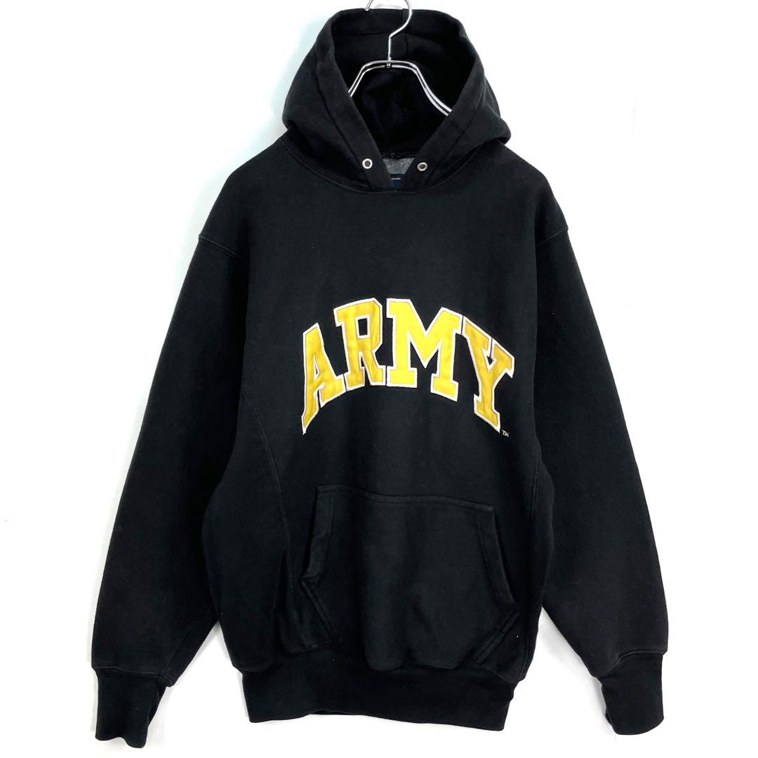 STEVE&BARRY'S ミリタリーパーカーU.S.ARMYワッペン黒ブラック