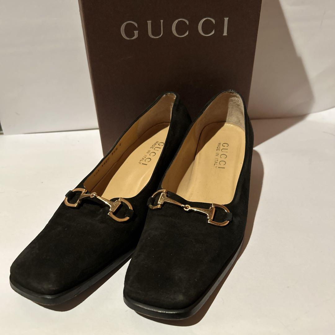 ⭐︎おしゃれ　グッチ　GUCCI  黒　ローファー　ブラック　ローヒール　パンプス