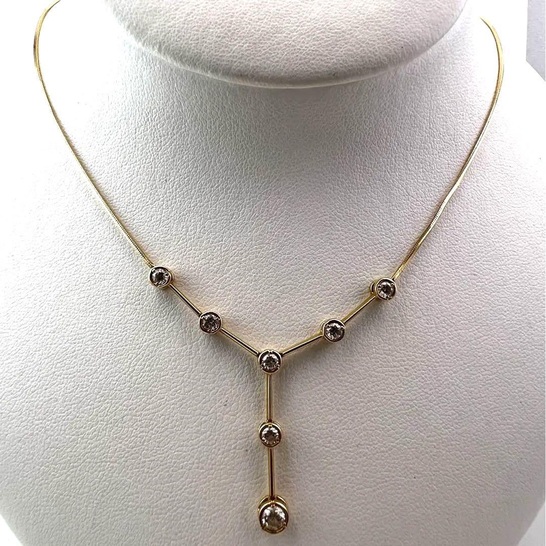 【一部予約販売】 K18 ネックレス　ダイヤ0.5ct 43cm 5.3g ネックレス