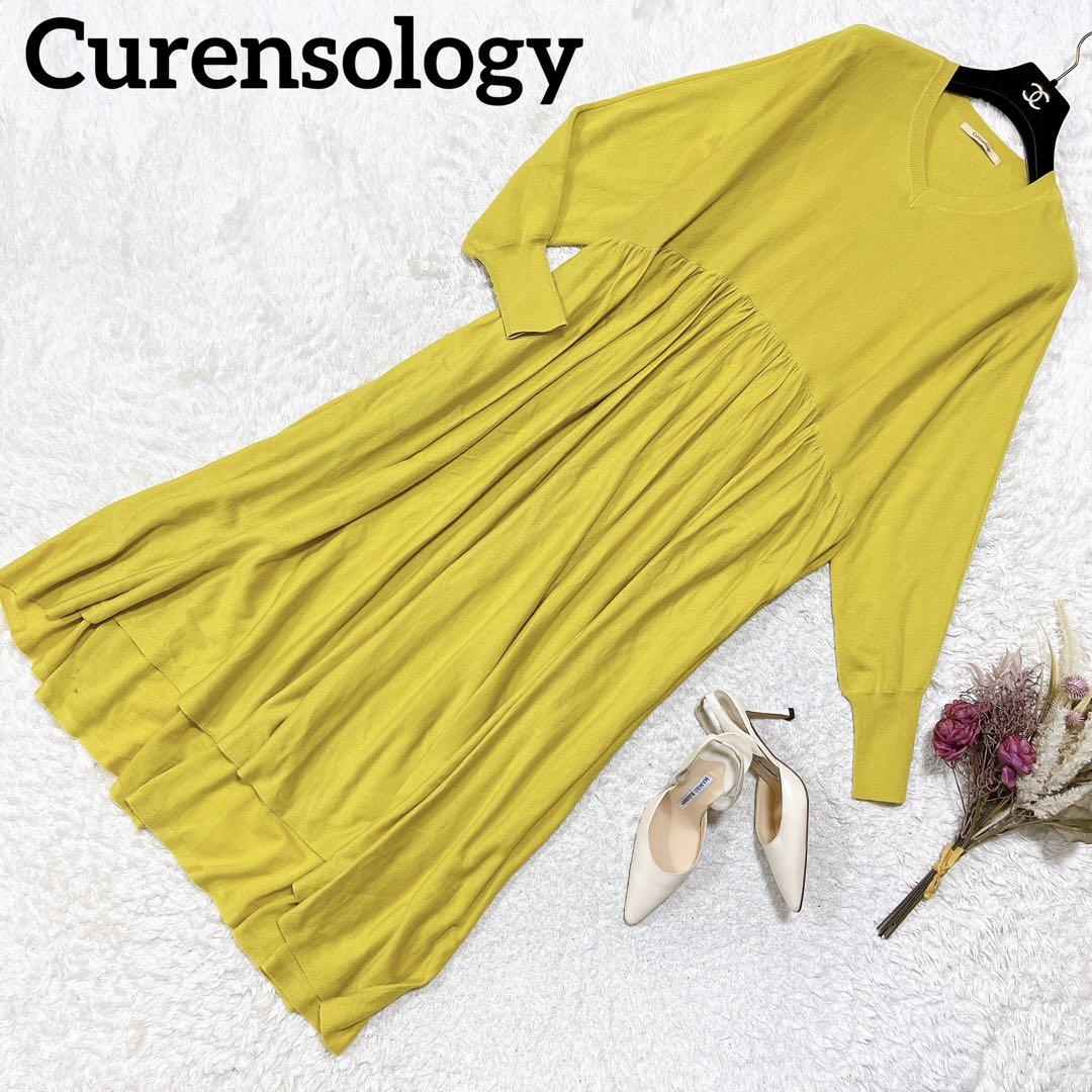 Curensology カレンソロジー ロングニットワンピース F Vネック
