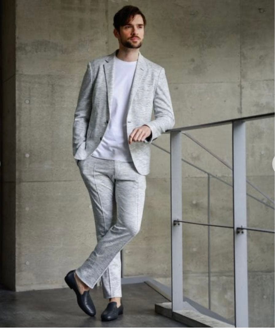 ◆EPOCA UOMO ◆ セットアップ   ミックスリネン・ジャージジャケット