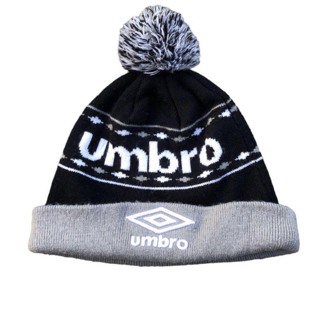 【00’S】UMBRO アンブロ　ボンボンニット　刺繍ロゴ　vintage 希少