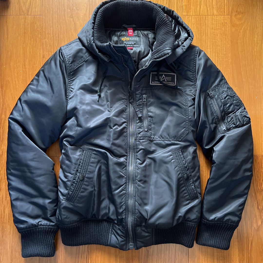 【ALPHA INDUSTRIES】 フーデッドリブジャケット Lサイズ