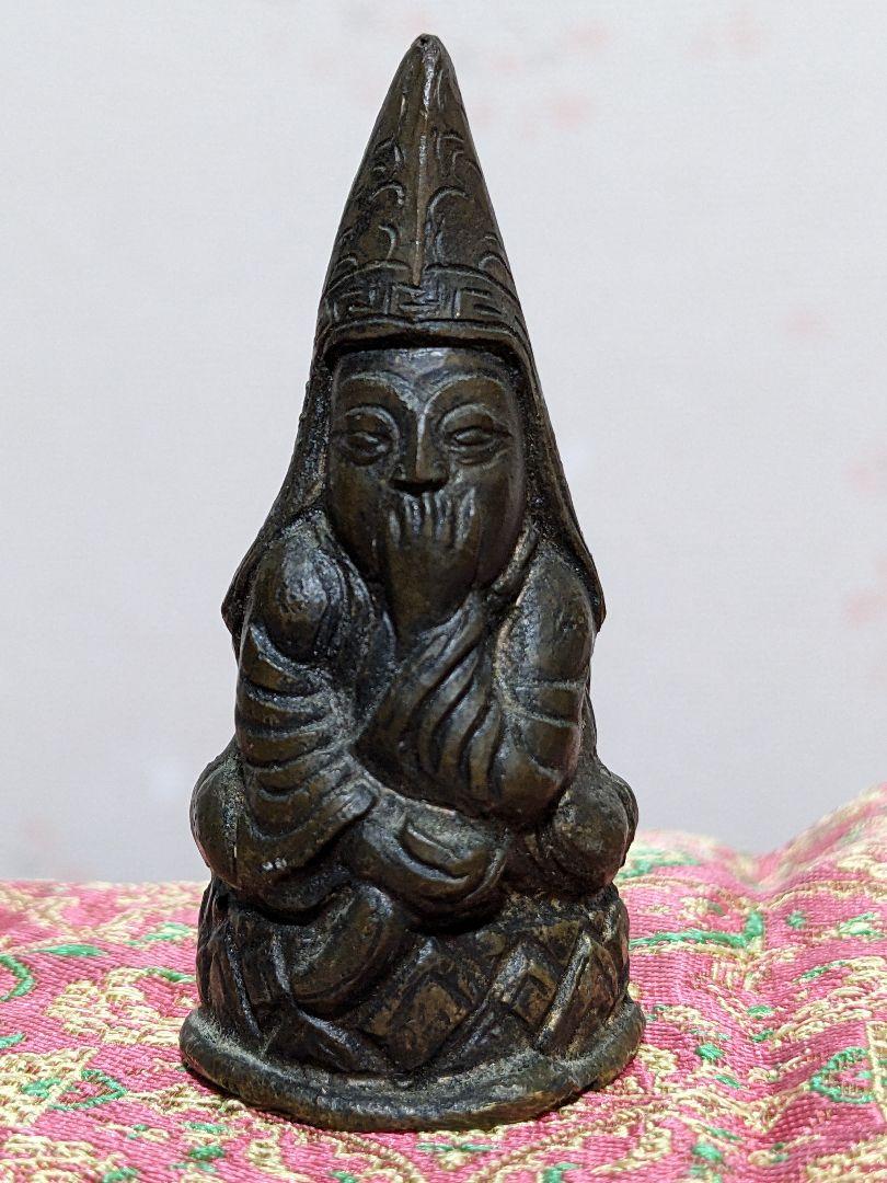 ♦中国 極小 両面仏像 銅器銅製 古玩 仏教美術 コレクション骨董品アンティーク