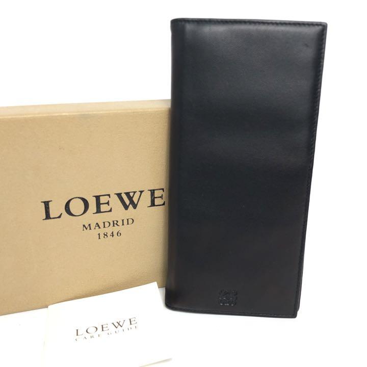 LOEWE ロエベ 二つ折り長財布 ナッパレザー ブラック 黒 アナグラム