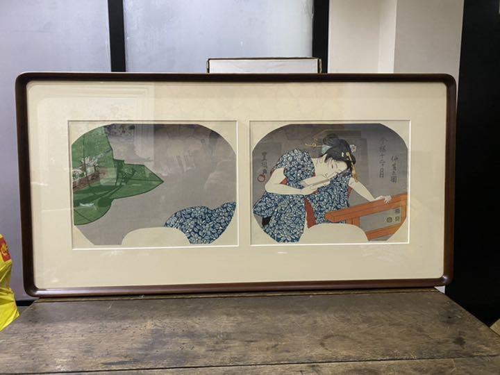 ‼️リサイクルFORTで検索‼️浮世絵の️傑作品‼️豊国作で印刷工芸品‼️現代建築に合う③