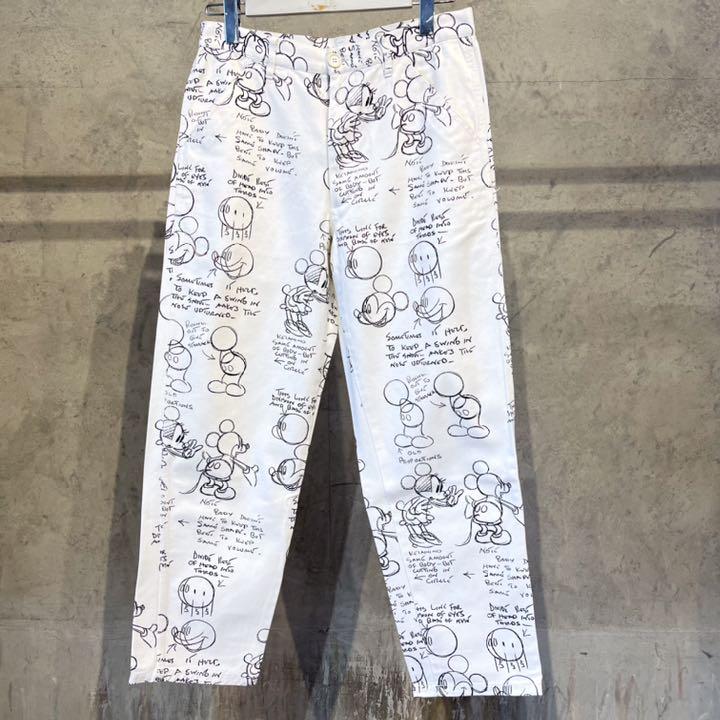 限定コラボ コムデギャルソン × ディズニー デニムパンツ ホワイト サイズS