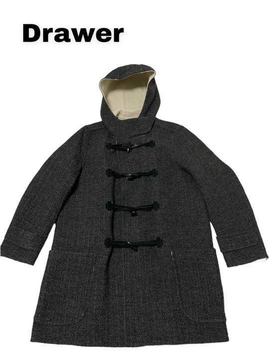 【yumi29】Drawer  ダッフルコートヘリンボンツイード36 日本