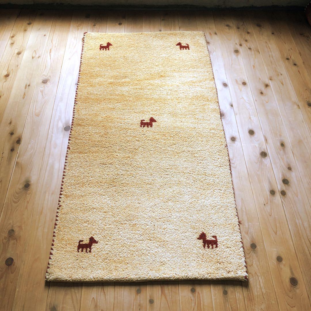 ウールギャべ 手織り 68×137cm キッチンマットサイズ 新品未使用