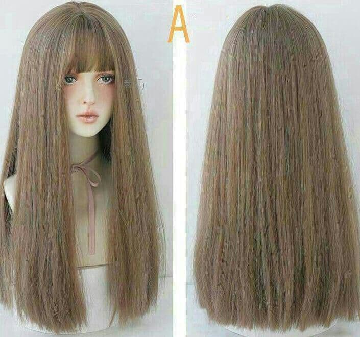ロングストレート フルウィッグ 人毛2
