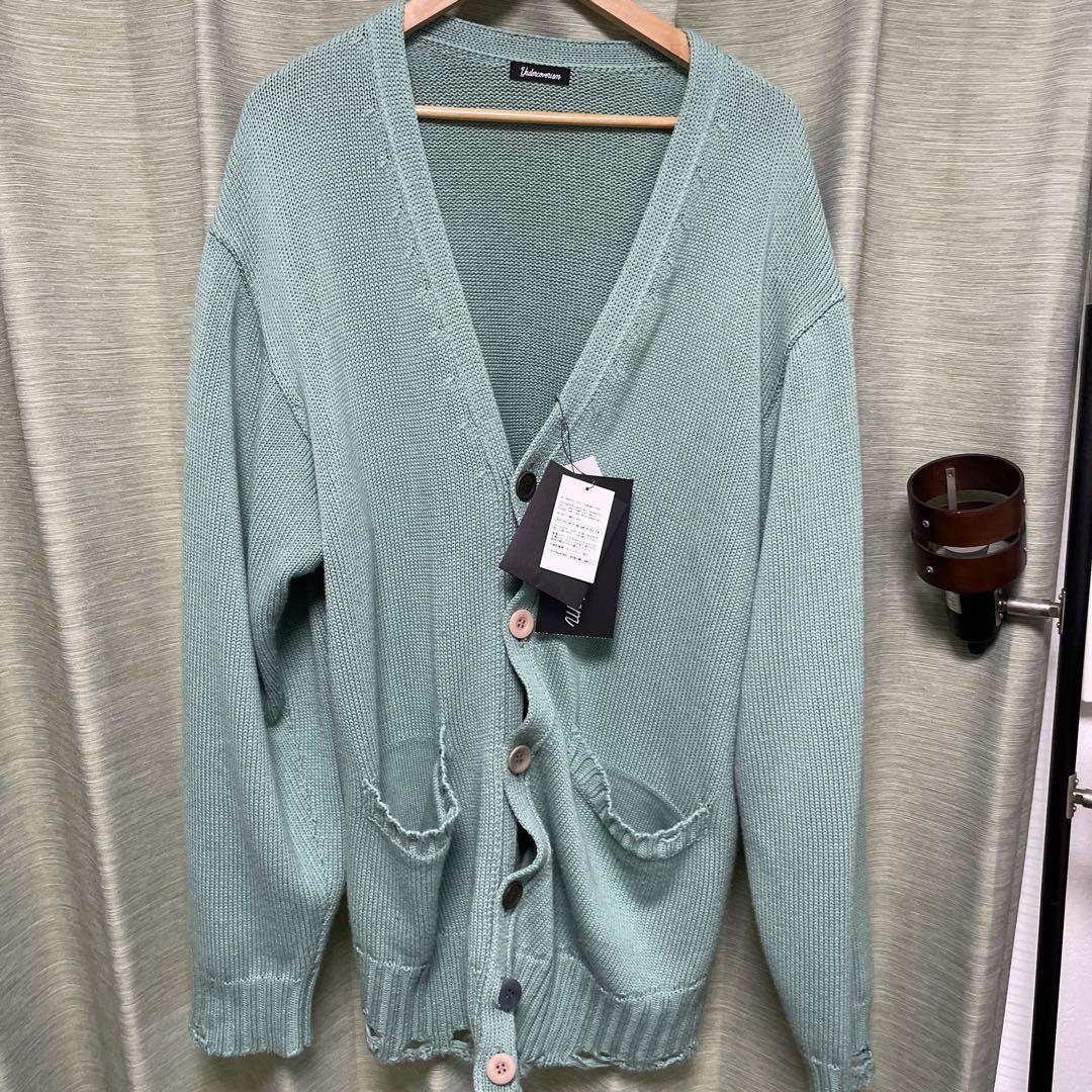 UNDERCOVER グリーン ディストレス カーディガン