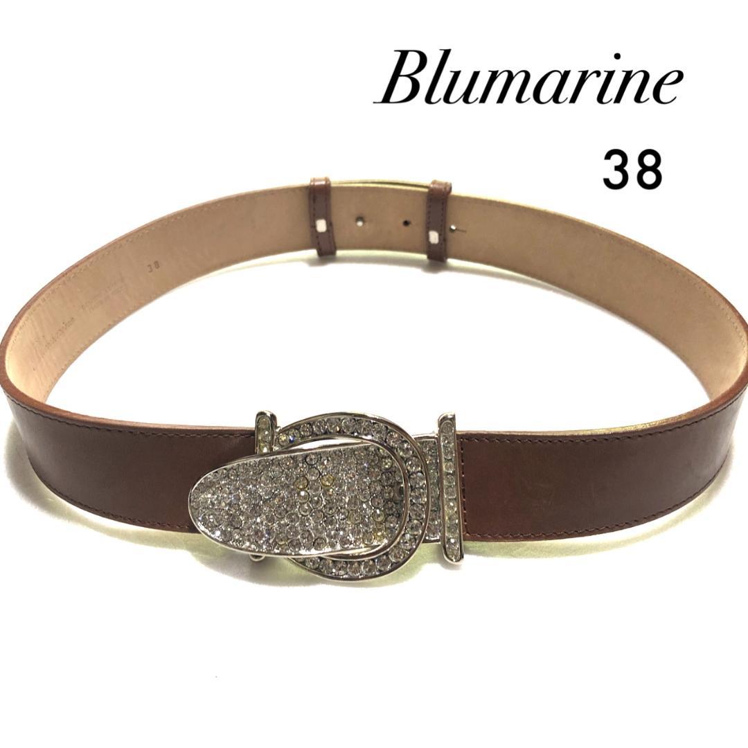 Blumarine ビジューベルト 38/ブルマリン スワロ装飾バックル 伊製