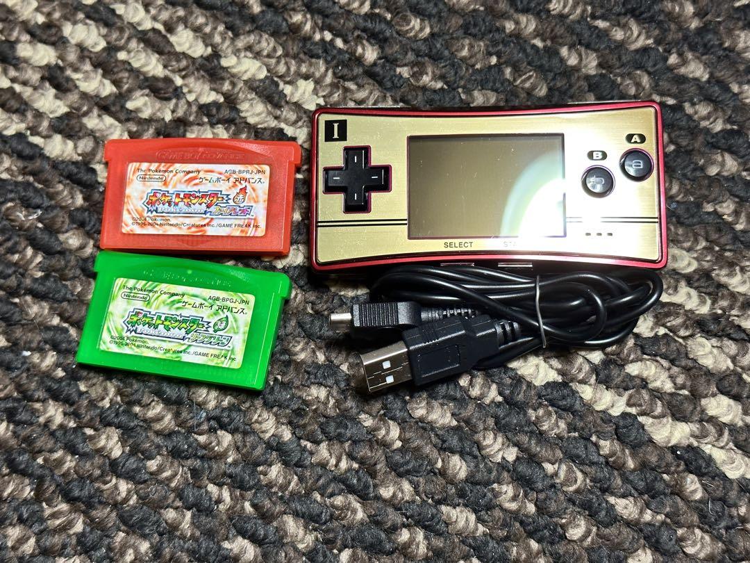 ゲームボーイミクロ　ファミコンカラー　ソフト2本フルレザーケース
