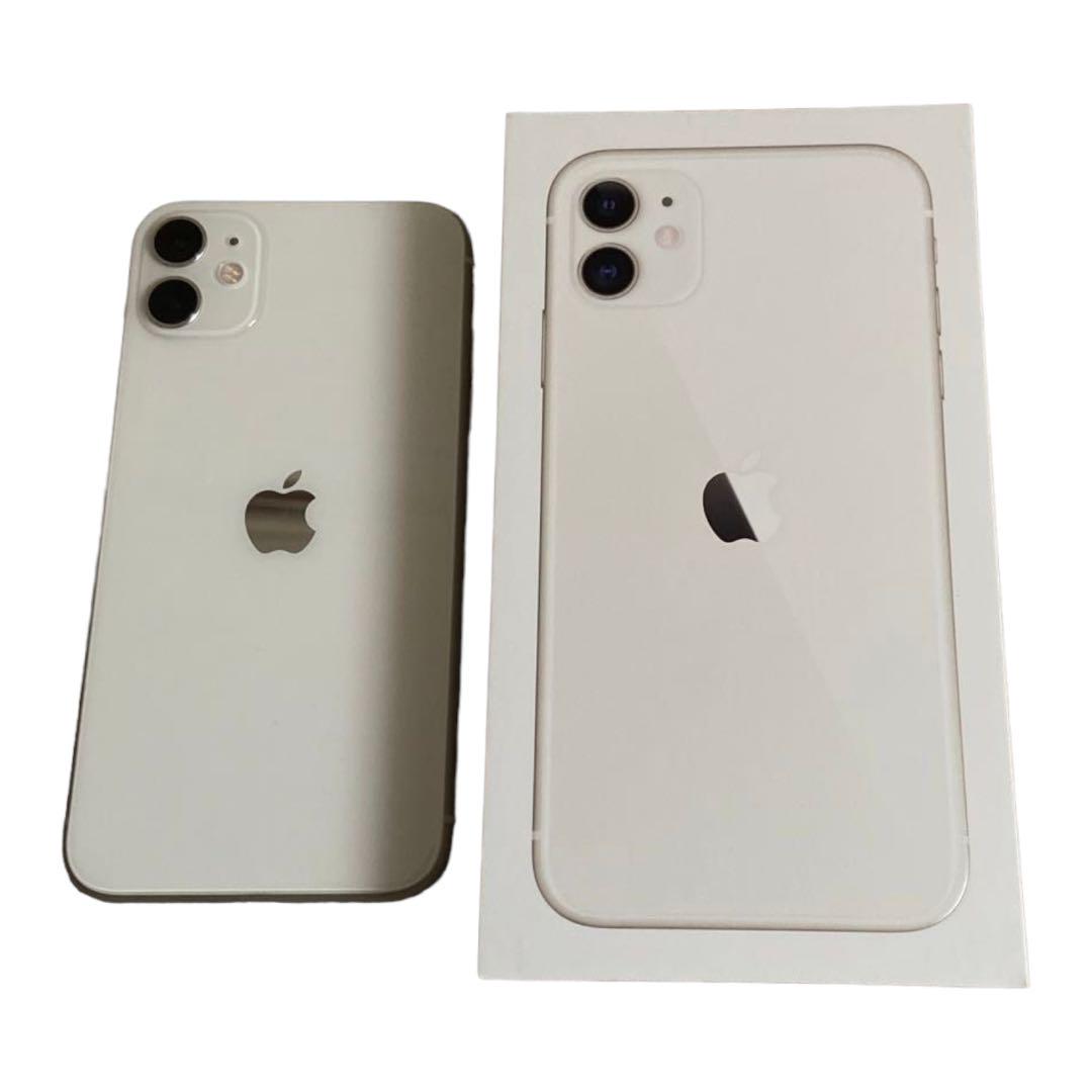 iPhone 11 ホワイト 128 GB SIMフリー　バッテリー容量84%