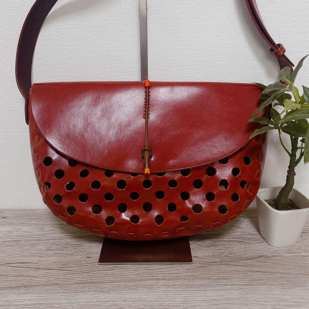 アンリークイール HENRY CUIR ショルダーバッグ  レザー レッド