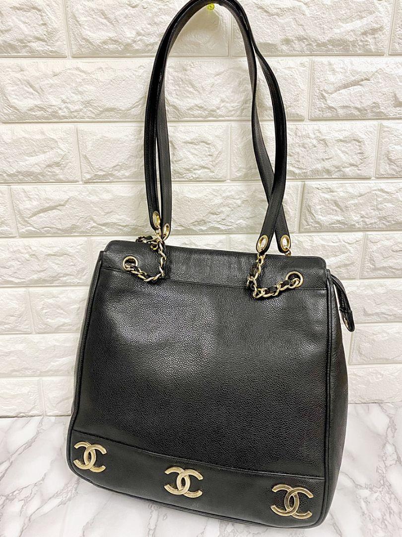 【今日の超目玉】 CHANEL ショルダーバッグ トート ココマーク キャビアスキン ヴィンテージ ハンドバッグ