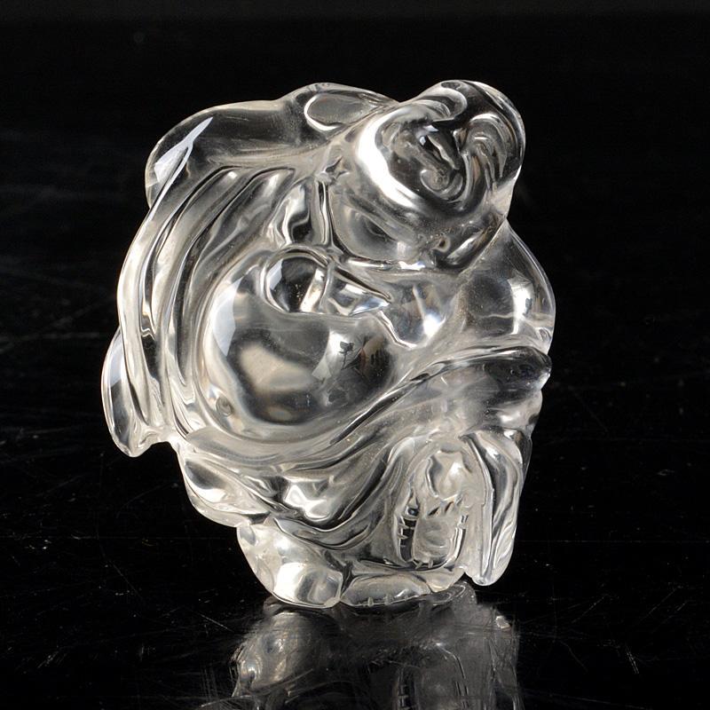 仏教美術　本水晶彫刻　布袋像　仏像　置物　V　5292