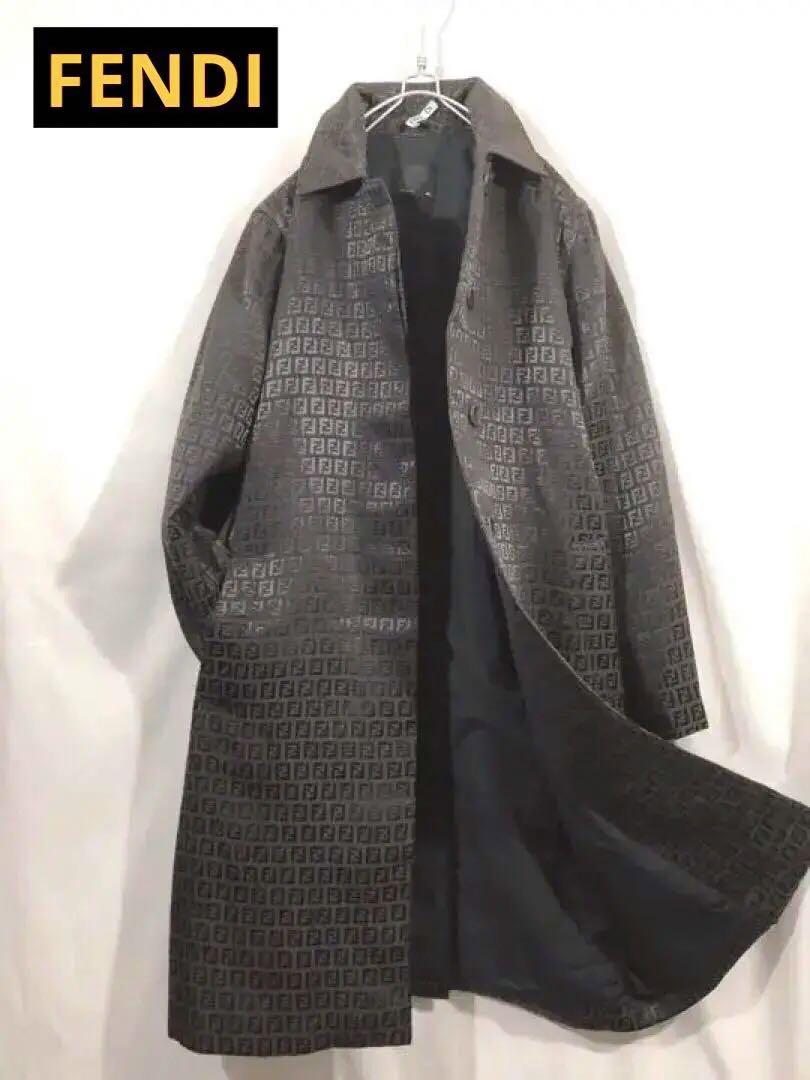 美品 FENDI フェンディ ズッカ 総柄  ロング コート イタリア製