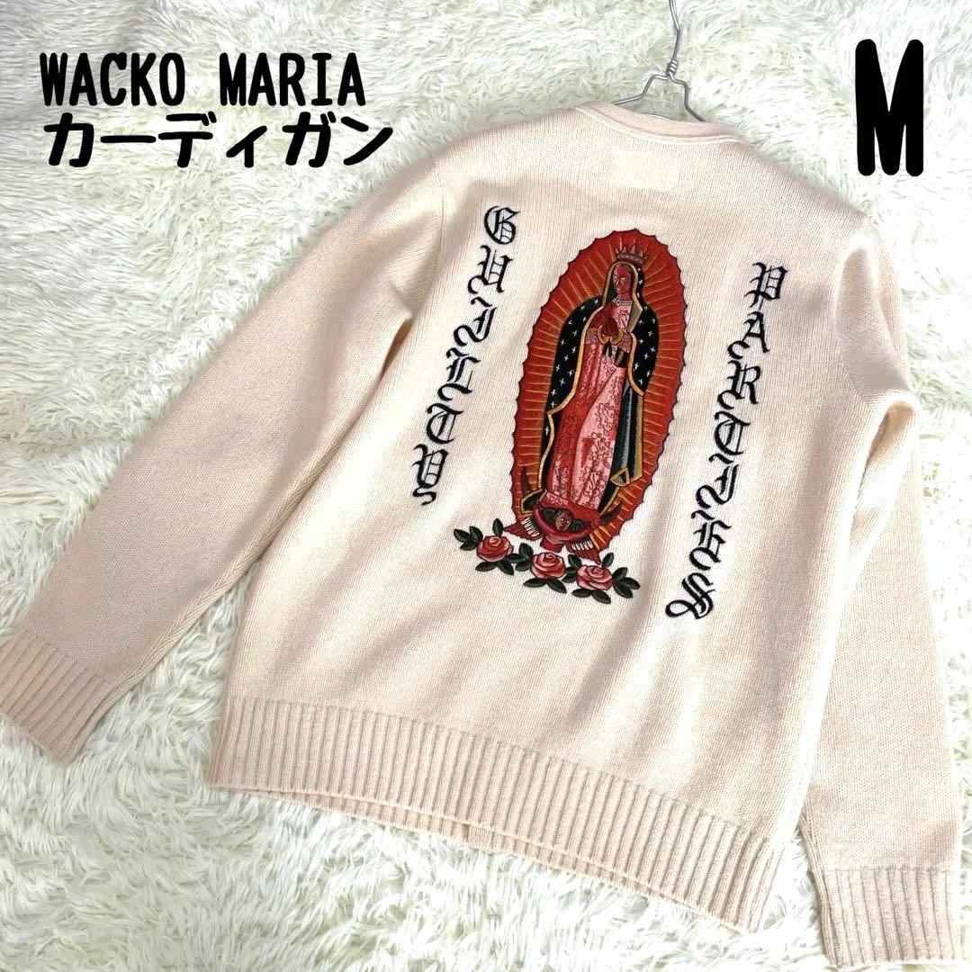【希少】WACKO MARIA カーディガン オフホワイト 刺繍 聖母マリア M
