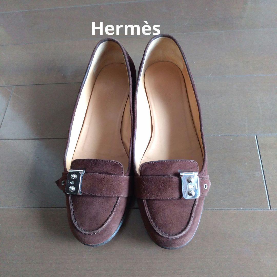 雑誌で紹介された Hermès エルメス　スエード ローファー/革靴