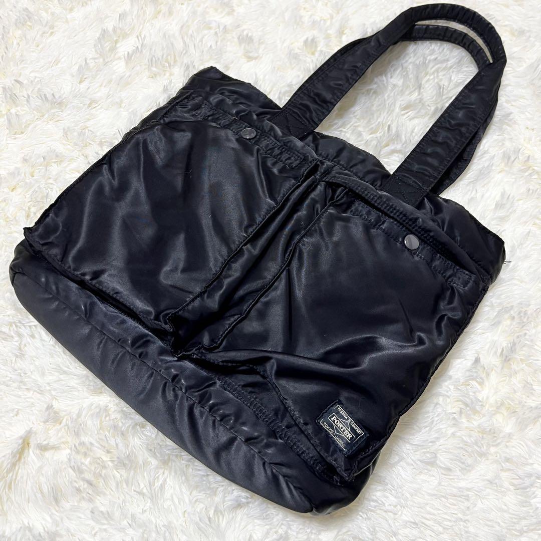 【美品】PORTER タンカー　トート　ナイロン　ブラック