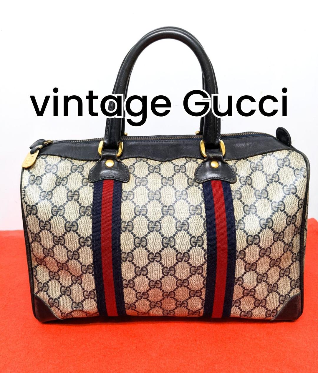 良品 極希少！Gucci シェリーライン ビンテージボストンバッグ ハンドバッグ