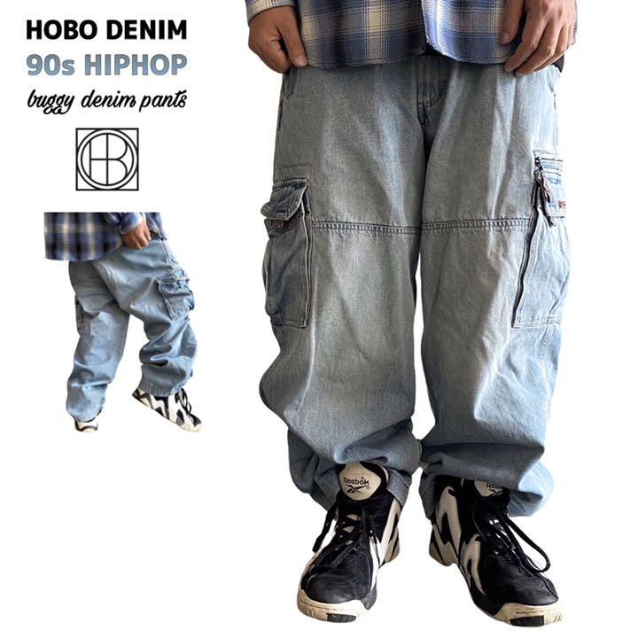 【90s HIPHOP】ホーボーHOBO DENIM極太バギーデニムカーゴパンツ