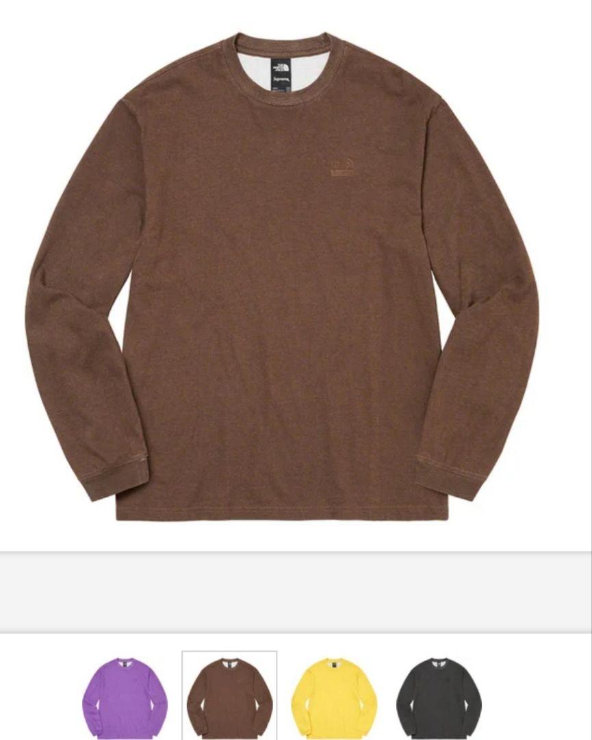 【新品】supreme THE NORTH FACE ロングTシャツ XL 茶