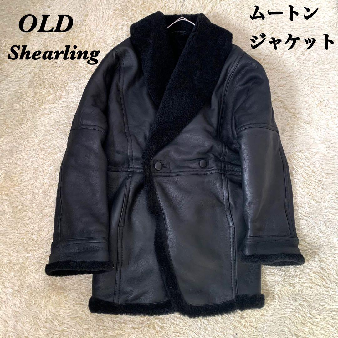 高級羊革 Shearling ムートン レザー ジャケット ブラック　トルコ製