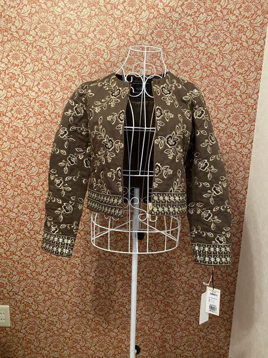 グレースコンチネンタル刺繍ノーカラージャケット36