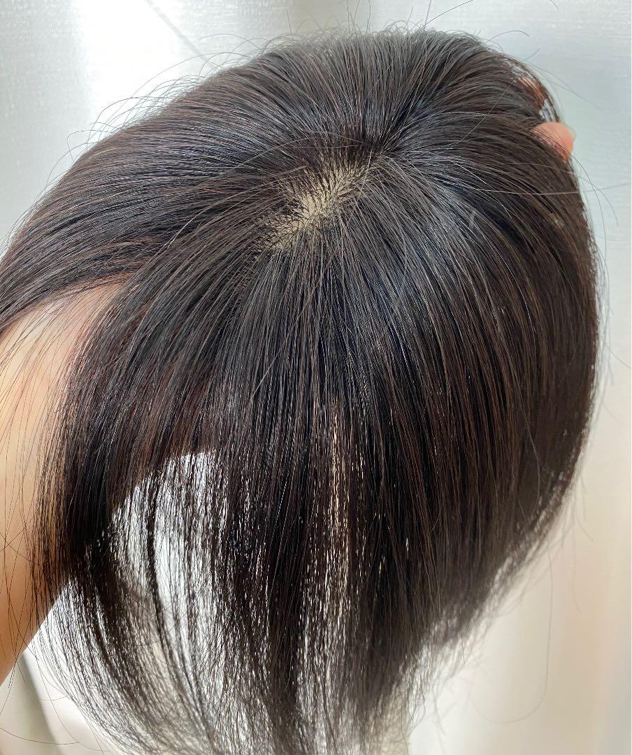 高級人毛100%✨前髪付きボリュームアップ分け目ウィッグ