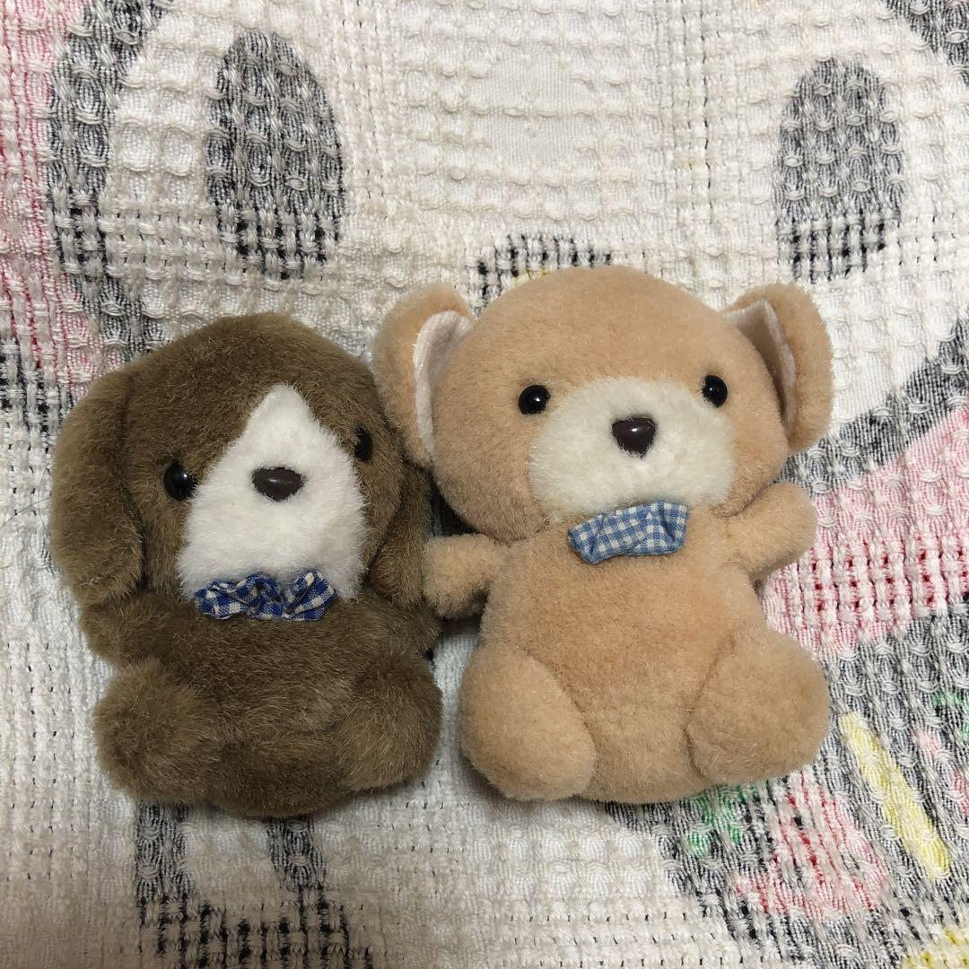 昭和レトロ　ヴィンテージ  メーカー名不明　犬＆熊　ぬいぐるみ　中古品