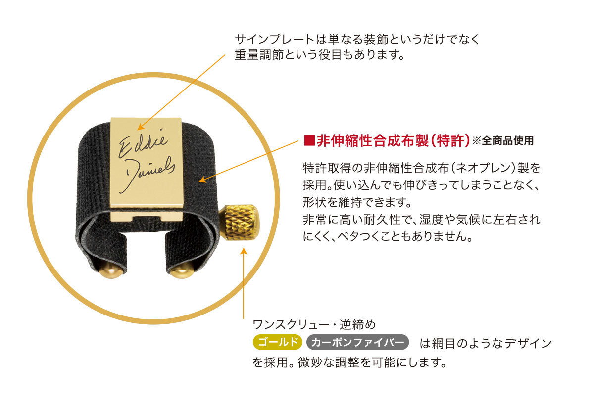 エディ・ダニエルズ【エクスプレッションズ】リガチャー プラチナ／E 