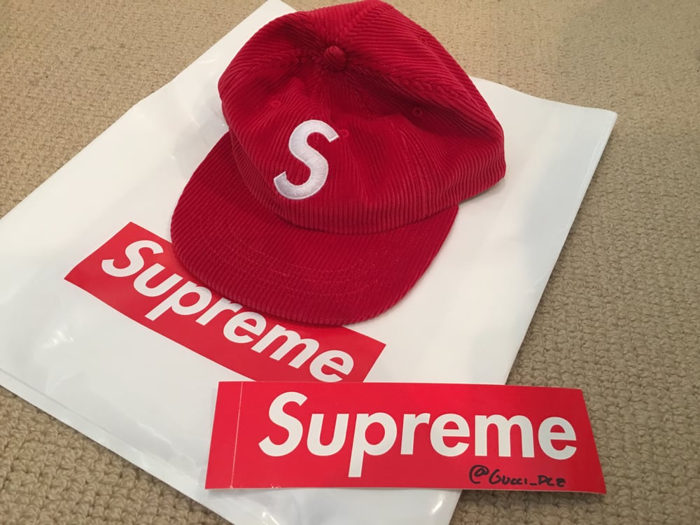 New Supreme S Logo Corduroy 6 Panel Hat / @gucci_plz
